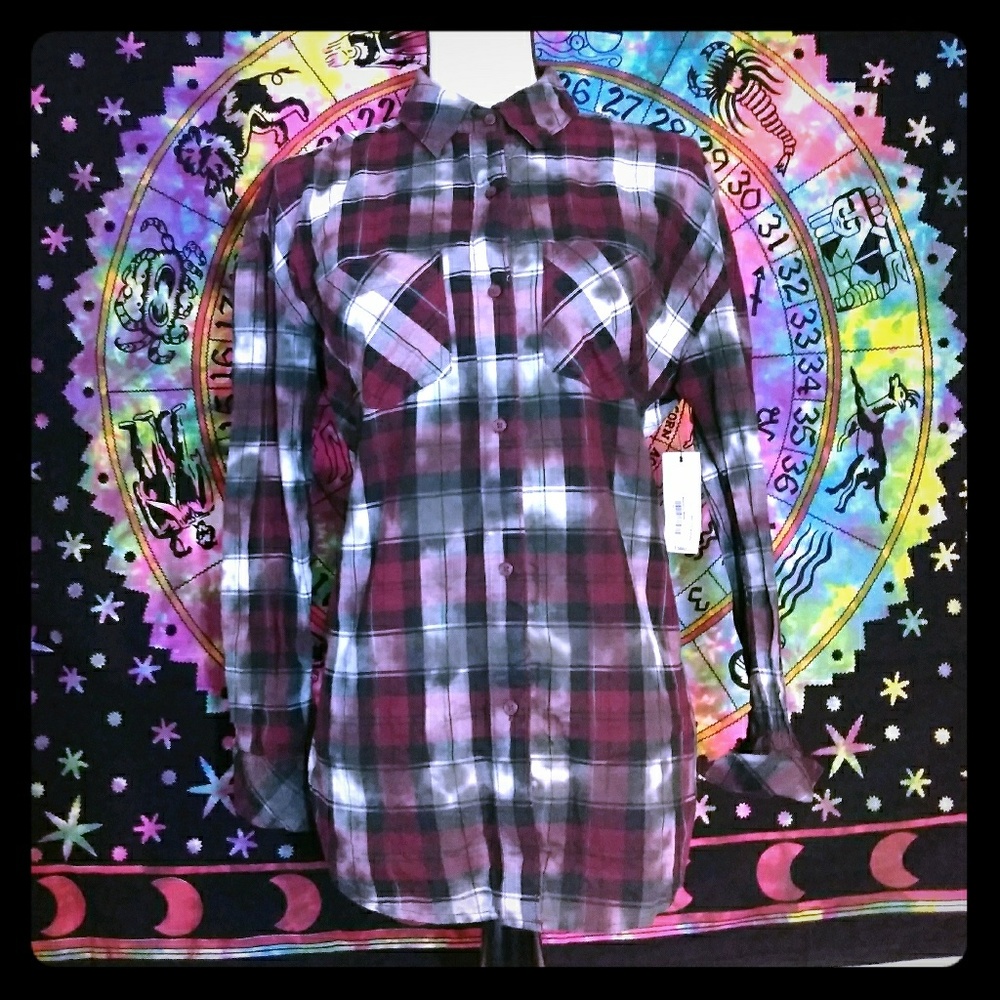 **NWT** A.N.A. Plaid Button Up Shirt